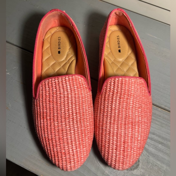 Birdies Coral Pink Woven Flats - Picture 1 of 4